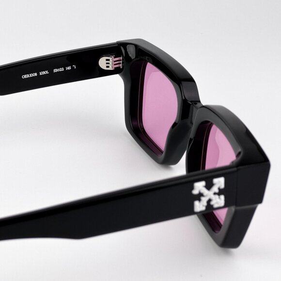 Off-White VIRGIL Sunglasses – Black Square Frame Pink Lense | Model OERI008 1030 - Picture 8 of 11